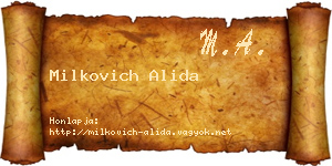Milkovich Alida névjegykártya